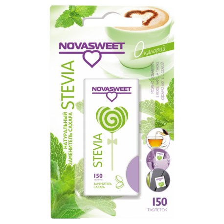 Novasweet Stevia-based natural sweetener 150 tablets