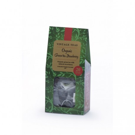 Vintage Teas Pyramid Organic Green Tea Strawberry 20pcs 40g Vintage Teas Pyramid Organic Green Tea Strawberry 20pcs 40g